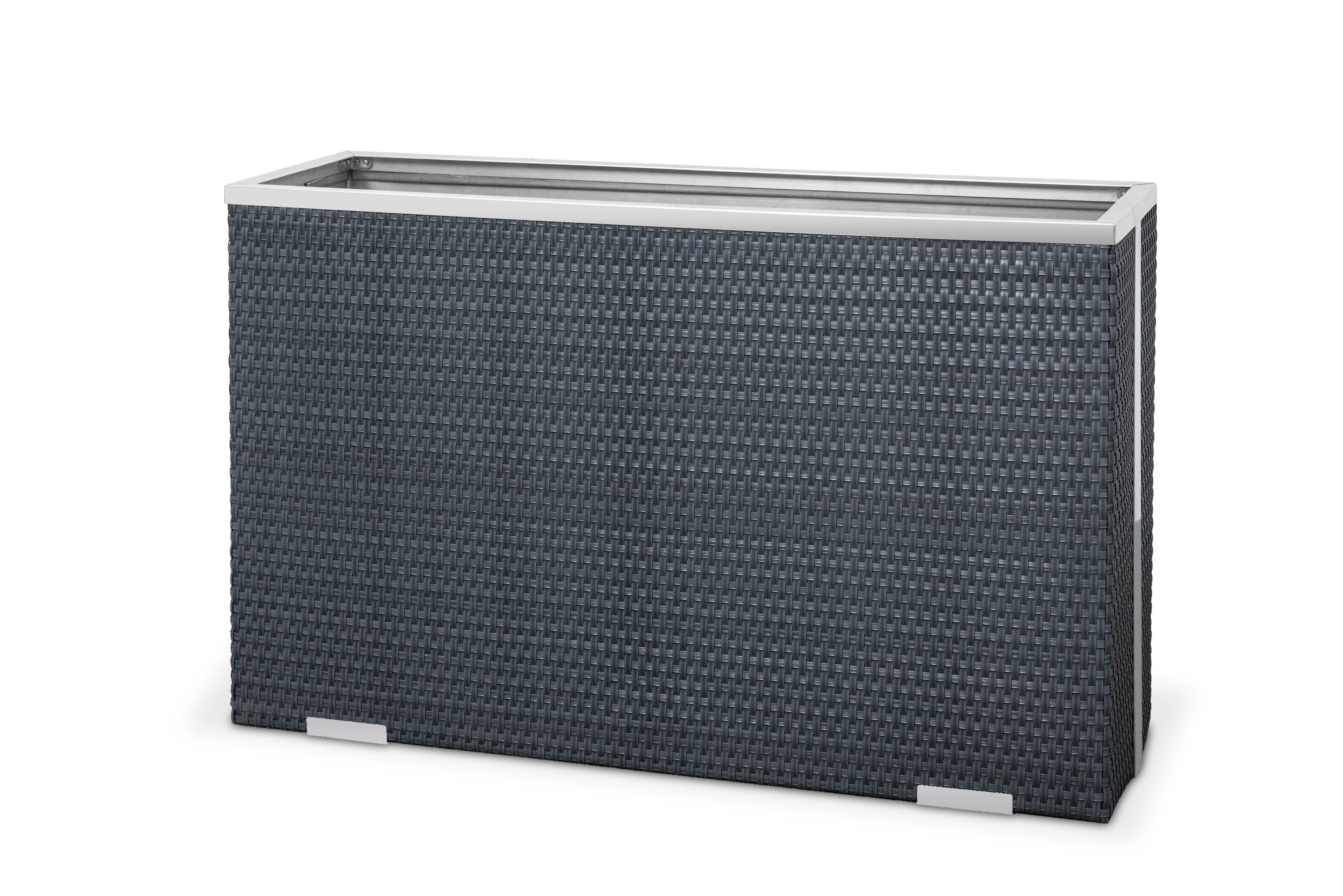 Rattan Pflanzkübel 100 x 30 x 60 cm | Anthrazit